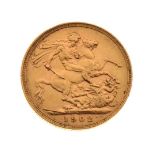 Coins - Edward VII gold sovereign, 1902