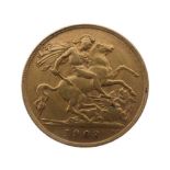 Edward VII gold half sovereign, 1908