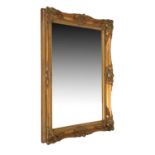Modern gilt framed beveled-edge mirror