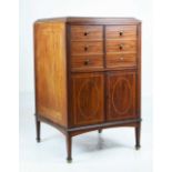 Edwardian inlaid mahogany gramophone cabinet