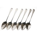 Set of six Scottish George III silver Old English pattern tablespoons