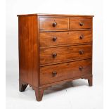 Early 19th Century mahogany chest of two short and three long drawers