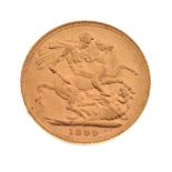 Gold Coins - Queen Victoria gold sovereign, 1899
