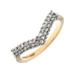 9ct gold diamond set wishbone eternity ring