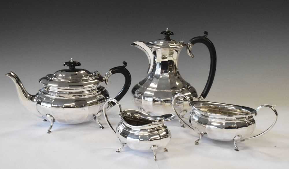 George V four-piece silver set