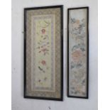 Two Chinese embroidered silk panels