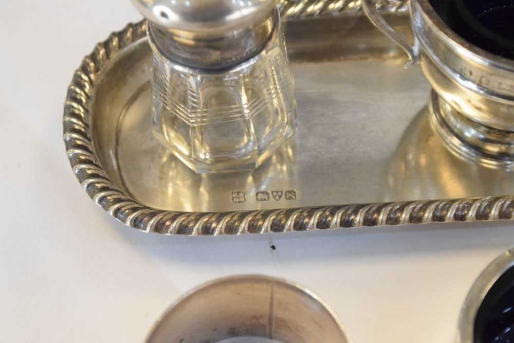 Quantity of silver items to include napkin rings, pen tray, etc - Image 3 of 6