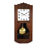 Art Deco oak-cased wall clock
