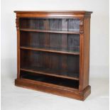 Victorian Aesthetic period carved walnut open bookcase