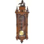 Walnut-cased Vienna wall clock case