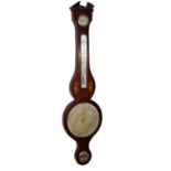 Victorian inlaid wheel barometer (a/f), 97cm high