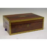 Victorian brass bound mahogany jewellery box