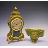 Swiss green-painted bracket clock