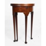 Small early 18th Century-style mahogany demi-lune fold-over side table