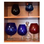 Quantity of 20th Century coloured glass, etc