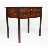 George III oak side table fitted two drawers