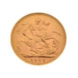 Coins - Edward VII gold sovereign, 1902