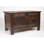 Late 17th Century carved oak coffer or bedding chest