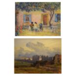 Alexander Wallace Rimington (British 1854-1918) - Watercolour - Abbey ruin in a landscape
