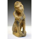 Ethnographica - Primitive seated figure of a 'Thinker'