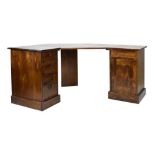 Modern dark wood corner desk