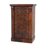 Victorian mahogany table-top Wellington chest