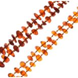 Two amber bead necklaces