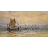 William Stephen Tomkin, (1860/1-1940) - Watercolour - 'Dover Boats'