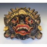 Balinese wooden dragon mask