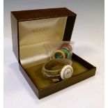 Gucci lady's bracelet watch, with ten separate interchangeable bezels