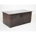 Charles II carved oak Bible box