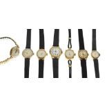 Small group of ladies 9ct gold dress watches