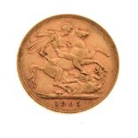 Coins - Edward VII gold sovereign, 1905
