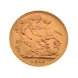 Coins - George V gold sovereign, 1915