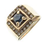 9ct gold sapphire and diamond dress ring