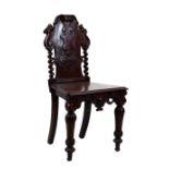 Victorian mahogany hall chair