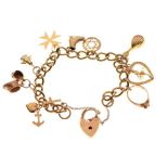 9ct gold charm bracelet