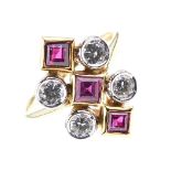 18ct gold ruby and diamond 18ct gold dress ring,