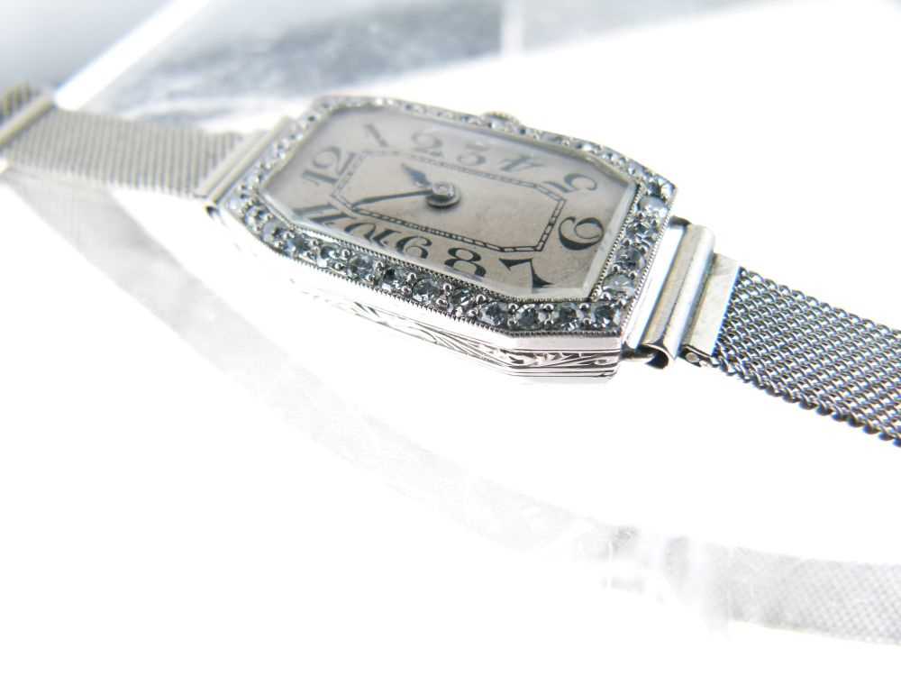 Lady's Art Deco white metal cased cocktail bracelet watch - Image 3 of 6