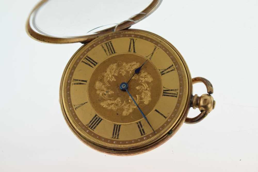 Yellow metal fob watch, - Image 4 of 9