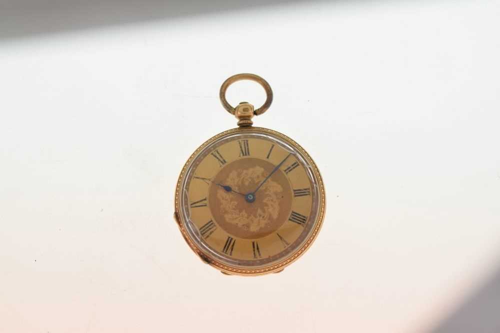 Yellow metal fob watch, - Image 2 of 9
