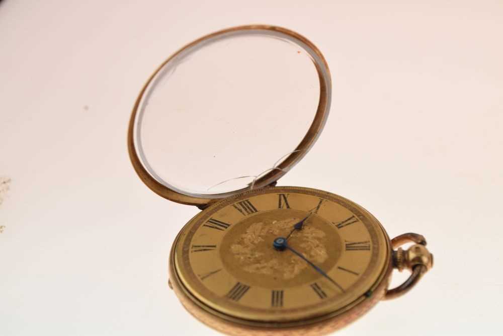 Yellow metal fob watch, - Image 3 of 9