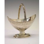George III silver oval pedestal basket