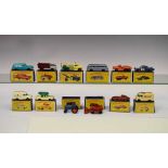 Twelve boxed Matchbox Series Lesney diecast model vehicles