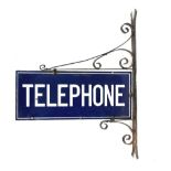 Early 20th Century 'telephone' enamel sign