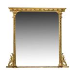 19th Century giltwood overmantel mirror