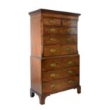 George III mahogany tallboy or chest-on-chest