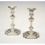 Pair of George II silver candlesticks