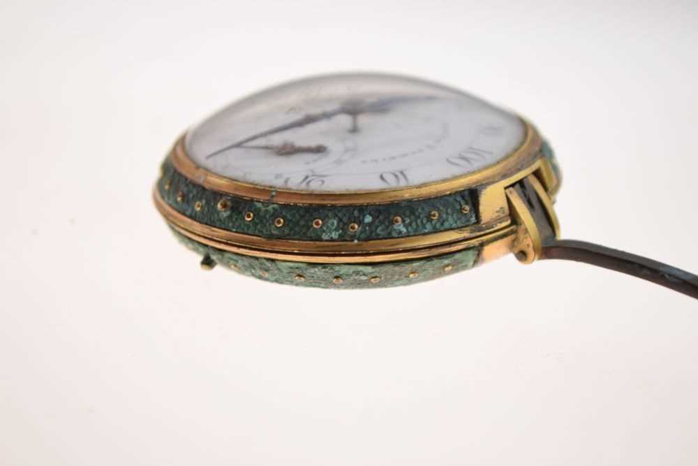 Rare George III brass and shagreen-cased pedometer - Image 6 of 9