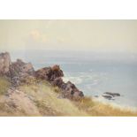 Frederick John Widgery, (1861-1942) - Watercolour - Headland Rocks, Newquay